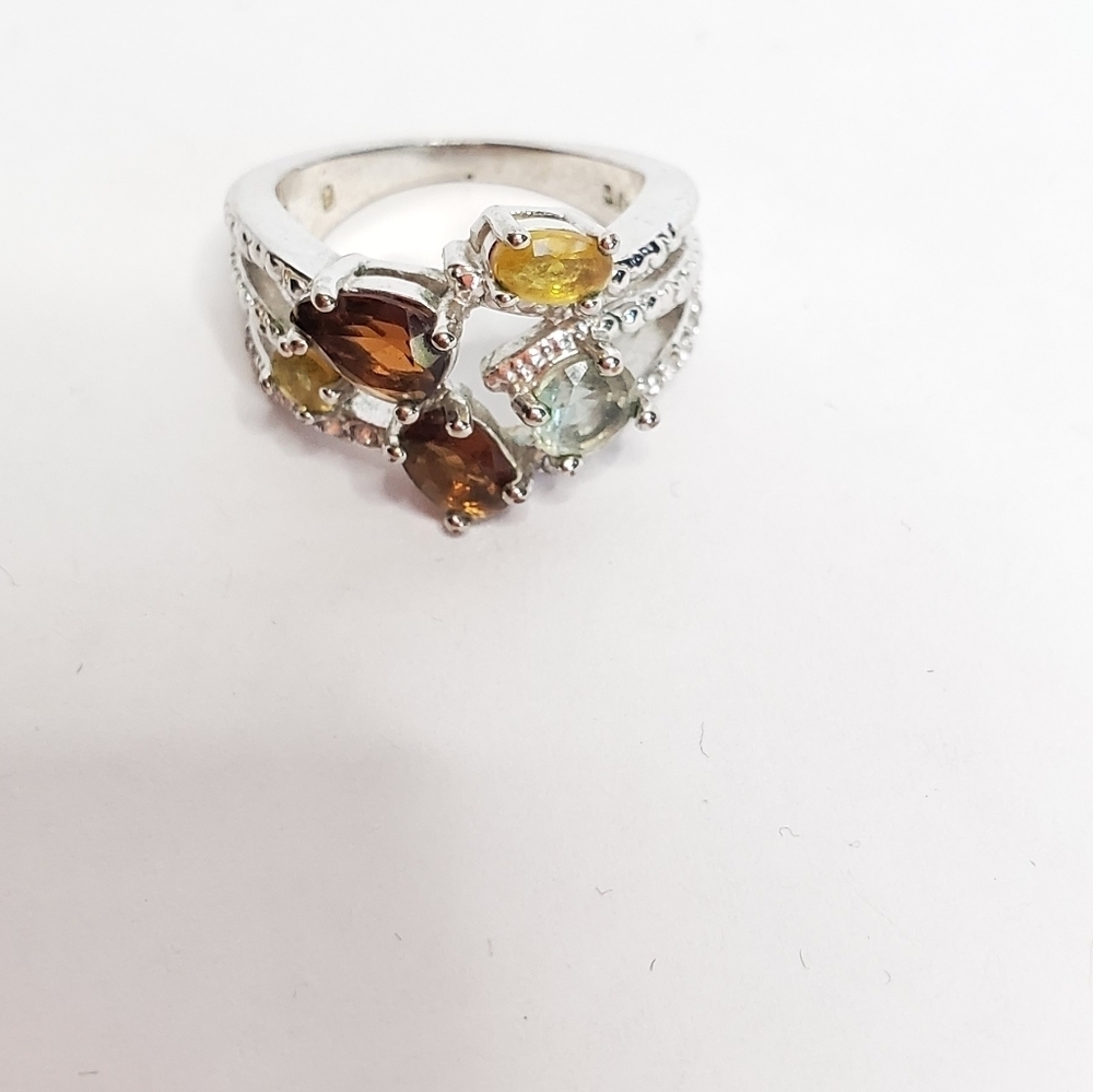 NVC Women's 6 ring rhinestone gemstone